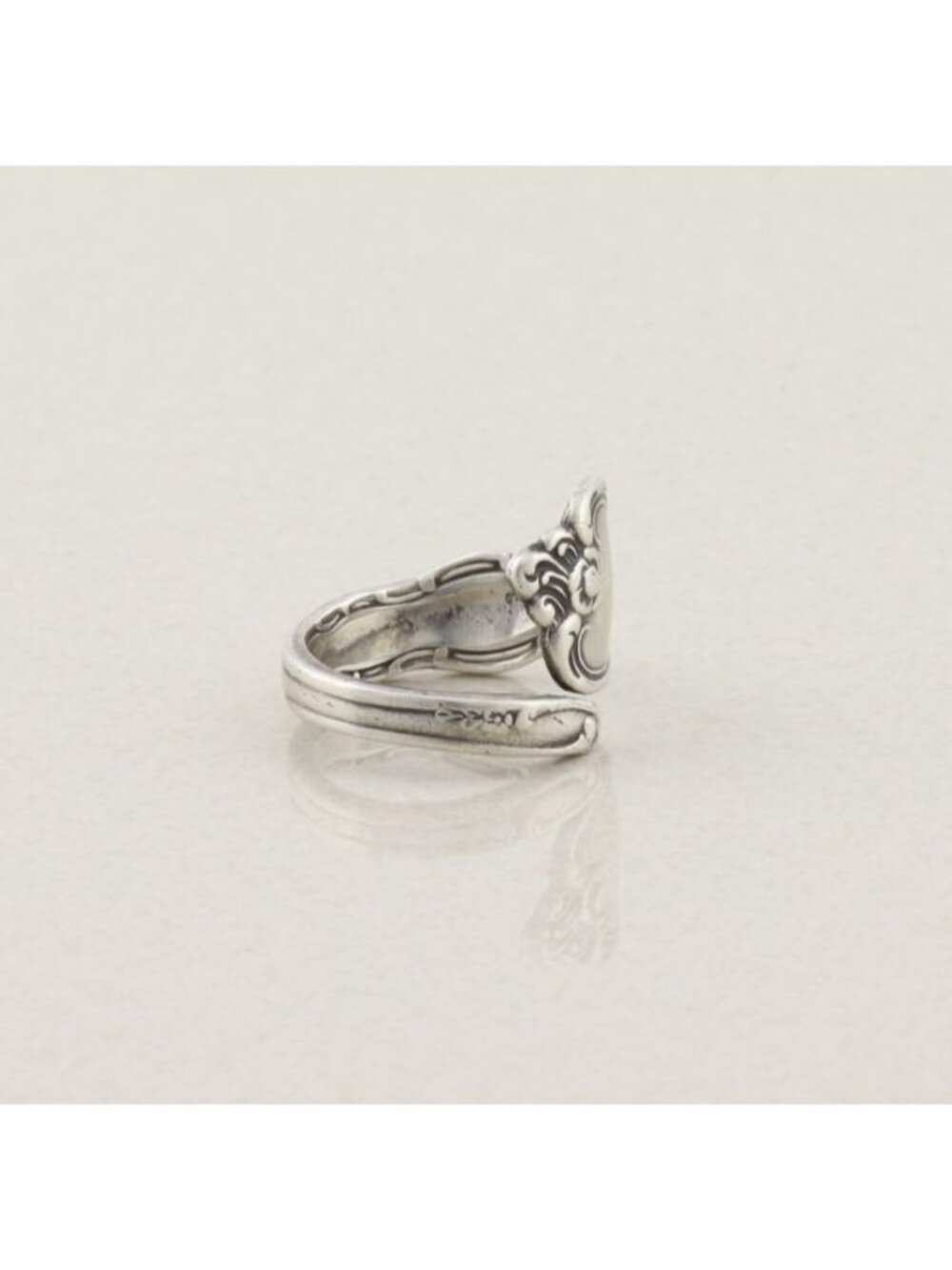 Sterling Silver Reed and Barton Spoon Ring Bypass Ring Size 7 1/2 - Picture 7 of 8
